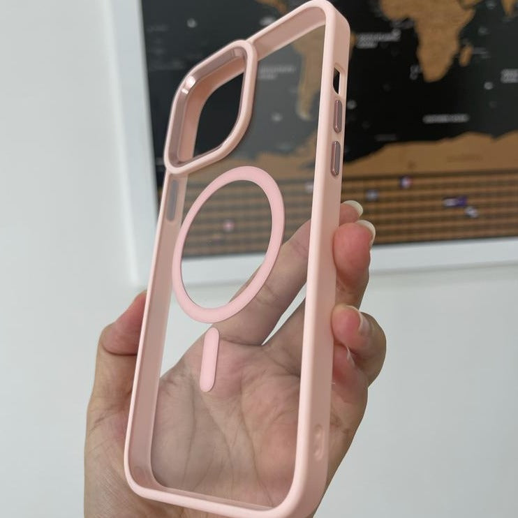 Case MagSafe Rosado-Transparente iPhone 13 Pro Max – Accesorios