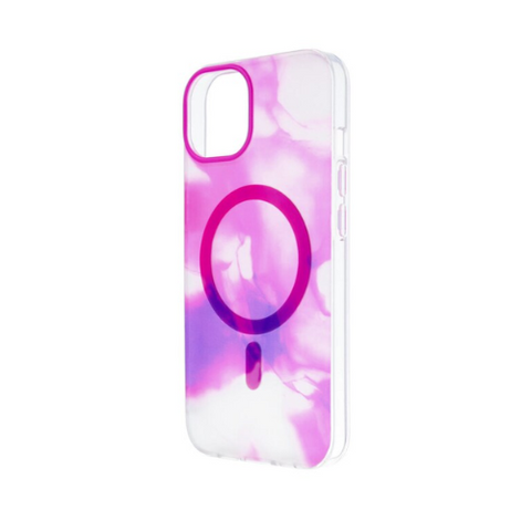 Funda Marmol Silicona Morada IPhone 14