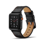 Correa de Cuero Negro/Naranja Apple Watch 38/40/41 mm