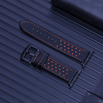 Correa de Cuero Negro/Naranja Apple Watch 38/40/41 mm