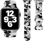 Correa Silicona Camouflage Blanco-Negro Apple Watch 42/44/45/49 mm