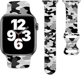Correa Silicona Camouflage Blanco-Negro Apple Watch 42/44/45/49 mm
