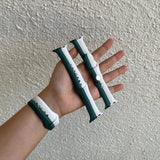 Correa Silicona Verde-Blanco Apple Watch 42/44/45/49 mm