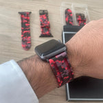 Correa Silicona Camouflage Rojo-Negro Apple Watch 42/44/45/49 mm