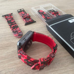 Correa Silicona Camouflage Rojo-Negro Apple Watch 42/44/45/49 mm