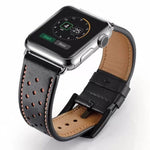 Correa de Cuero Negro/Naranja Apple Watch 38/40/41 mm