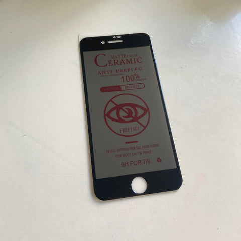 Vidrio Ceramico antiespia 9h iPhone 7/8 y SE 2020 Negro